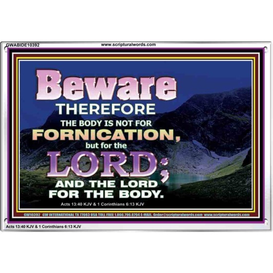 YOUR BODY IS NOT FOR FORNICATION   Ultimate Power Acrylic Frame  GWABIDE10392  