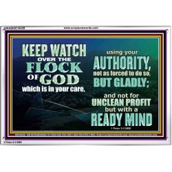 WATCH THE FLOCK OF GOD IN YOUR CARE  Scriptures Décor Wall Art  GWABIDE10439  "24X16"
