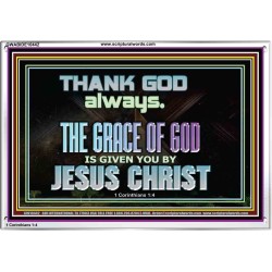 THANKING GOD ALWAYS OPENS GREATER DOOR  Scriptural Décor Acrylic Frame  GWABIDE10442  "24X16"