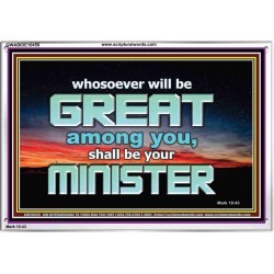 HUMILITY AND SERVICE BEFORE GREATNESS  Encouraging Bible Verse Acrylic Frame  GWABIDE10459  "24X16"