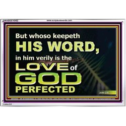 THOSE WHO KEEP THE WORD OF GOD ENJOY HIS GREAT LOVE  Bible Verses Wall Art  GWABIDE10482  "24X16"