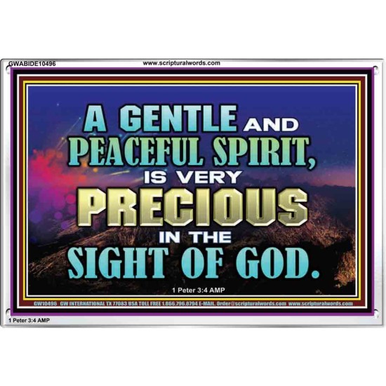 GENTLE AND PEACEFUL SPIRIT VERY PRECIOUS IN GOD SIGHT  Bible Verses to Encourage  Acrylic Frame  GWABIDE10496  