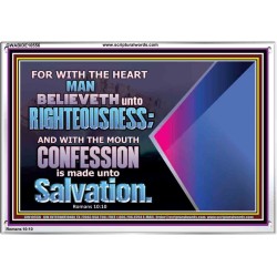 TRUSTING WITH THE HEART LEADS TO RIGHTEOUSNESS  Christian Quotes Acrylic Frame  GWABIDE10556  "24X16"
