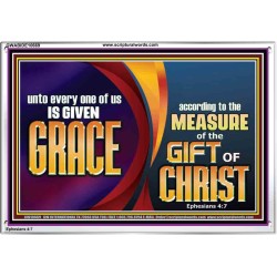 A GIVEN GRACE ACCORDING TO THE MEASURE OF THE GIFT OF CHRIST  Children Room Wall Acrylic Frame  GWABIDE10669  "24X16"