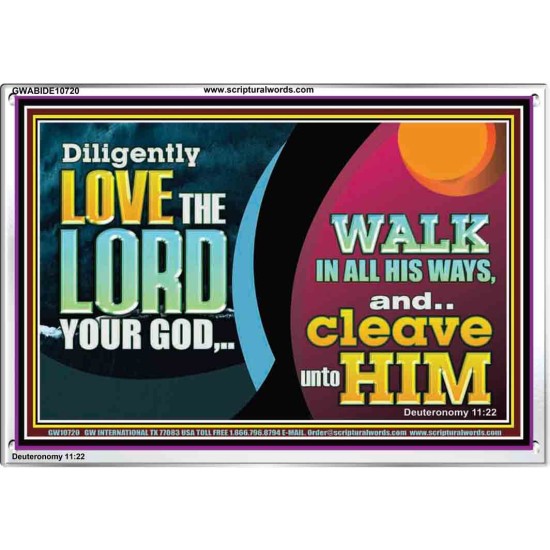 DILIGENTLY LOVE THE LORD WALK IN ALL HIS WAYS  Unique Scriptural Acrylic Frame  GWABIDE10720  