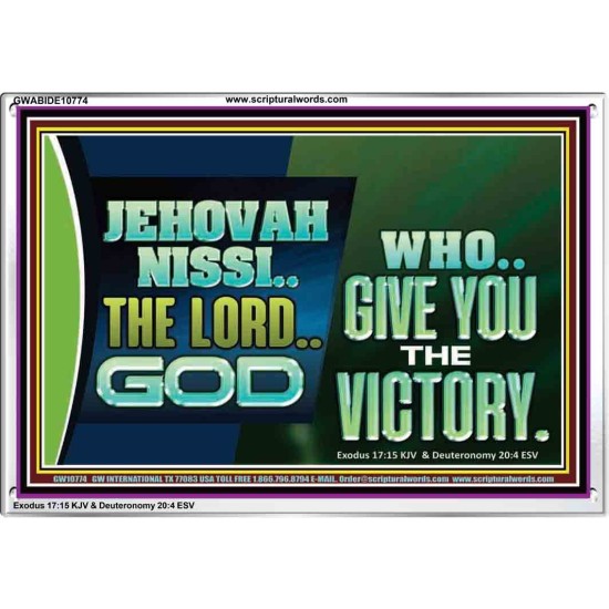 JEHOVAHNISSI THE LORD GOD WHO GIVE YOU THE VICTORY  Bible Verses Wall Art  GWABIDE10774  