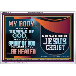 YOU ARE THE TEMPLE OF GOD BE HEALED IN THE NAME OF JESUS CHRIST  Bible Verse Wall Art  GWABIDE10777  