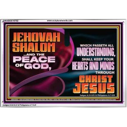 JEHOVAH SHALOM THE PEACE OF GOD KEEP YOUR HEARTS AND MINDS  Bible Verse Wall Art Acrylic Frame  GWABIDE10782  "24X16"