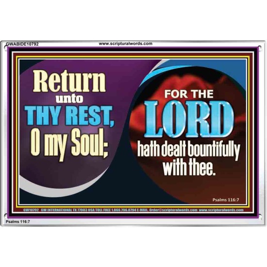 THE LORD HATH DEALT BOUNTIFULLY WITH THEE  Contemporary Christian Art Acrylic Frame  GWABIDE10792  