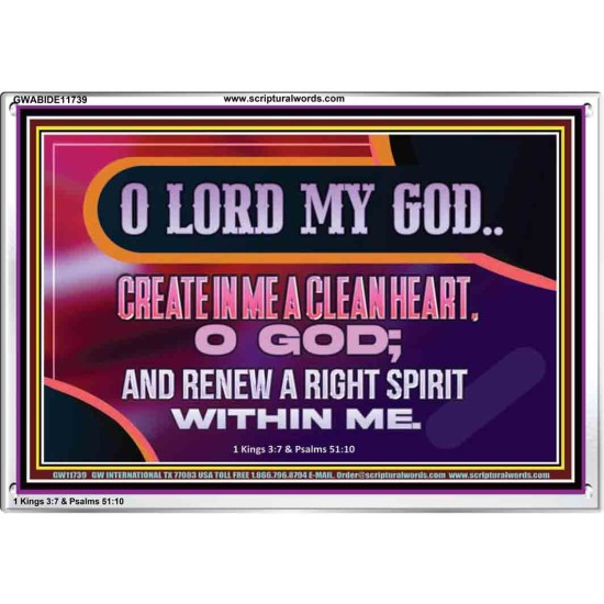 CREATE IN ME A CLEAN HEART O GOD  Bible Verses Acrylic Frame  GWABIDE11739  