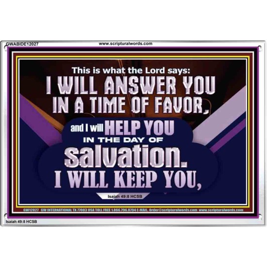 THIS IS WHAT THE LORD SAYS I WILL ANSWER YOU IN A TIME OF FAVOR  Unique Scriptural Picture  GWABIDE12027  