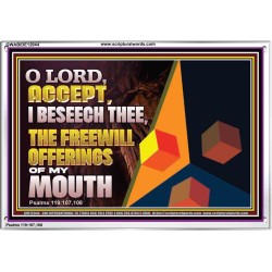 ACCEPT THE FREEWILL OFFERINGS OF MY MOUTH  Bible Verse Acrylic Frame  GWABIDE12044  
