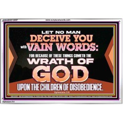 LET NO MAN DECEIVE YOU WITH VAIN WORDS  Scripture Art Work Acrylic Frame  GWABIDE12057  "24X16"