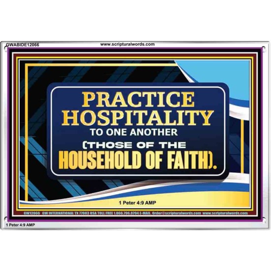 PRACTICE HOSPITALITY TO ONE ANOTHER  Religious Art Picture  GWABIDE12066  