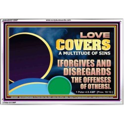 FORGIVES AND DISREGARDS THE OFFENSES OF OTHERS  Religious Wall Art Acrylic Frame  GWABIDE12067  "24X16"