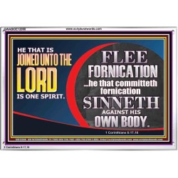 HE THAT IS JOINED UNTO THE LORD IS ONE SPIRIT FLEE FORNICATION  Scriptural Décor  GWABIDE12098  "24X16"