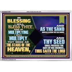 IN BLESSING I WILL BLESS THEE  Unique Bible Verse Acrylic Frame  GWABIDE12150  "24X16"