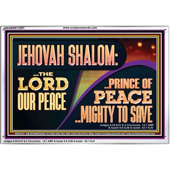 JEHOVAH SHALOM THE LORD OUR PEACE PRINCE OF PEACE  Righteous Living Christian Acrylic Frame  GWABIDE12251  