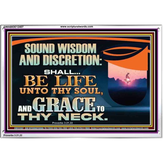 SOUND WISDOM AND DISCRETION SHALL BE LIFE UNTO THY SOUL  Children Room Wall Acrylic Frame  GWABIDE12407  