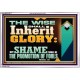 THE WISE SHALL INHERIT GLORY  Sanctuary Wall Acrylic Frame  GWABIDE12417  