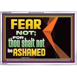 FEAR NOT FOR THOU SHALT NOT BE ASHAMED  Scriptural Acrylic Frame Signs  GWABIDE12710  "24X16"