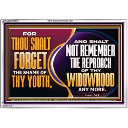 THOU SHALT FORGET THE SHAME OF THY YOUTH  Encouraging Bible Verse Acrylic Frame  GWABIDE12712  "24X16"