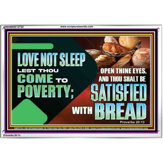 LOVE NOT SLEEP LEST THOU COME TO POVERTY  Bible Verse Art Acrylic Frame  GWABIDE12724  