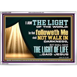 HE THAT FOLLOWETH ME SHALL NOT WALK IN DARKNESS  Modern Christian Wall Décor  GWABIDE12956  "24X16"