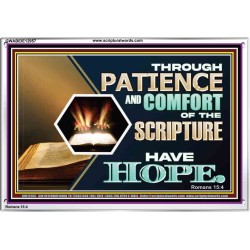 THROUGH PATIENCE AND COMFORT OF THE SCRIPTURE HAVE HOPE  Christian Wall Art Wall Art  GWABIDE12957  "24X16"