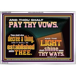 PAY THOU VOWS DECREE A THING AND IT SHALL BE ESTABLISHED UNTO THEE  Bible Verses Acrylic Frame  GWABIDE12978  "24X16"