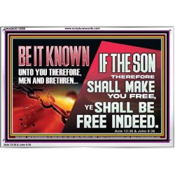 IF THE SON THEREFORE SHALL MAKE YOU FREE  Ultimate Inspirational Wall Art Acrylic Frame  GWABIDE13066  "24X16"