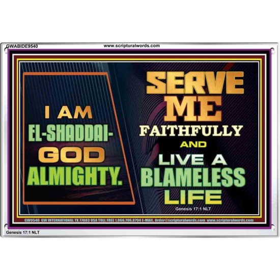 EL SHADDAI GOD ALMIGHTY  Unique Scriptural Acrylic Frame  GWABIDE9540  