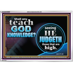 SHALL ANY TEACH GOD KNOWLEDGE?  Large Acrylic Frame Scripture Wall Art  GWABIDE9898  