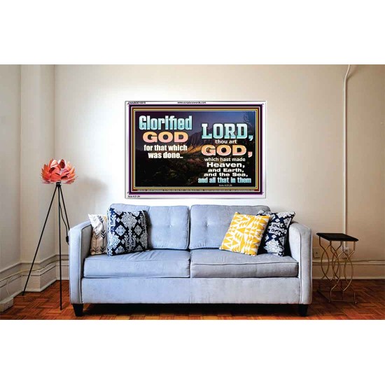 GLORIFIED GOD FOR WHAT HE HAS DONE  Unique Bible Verse Acrylic Frame  GWABIDE10318  