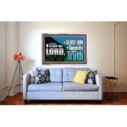 SERVE THE LORD IN SINCERITY AND TRUTH  Custom Inspiration Bible Verse Acrylic Frame  GWABIDE10322  
