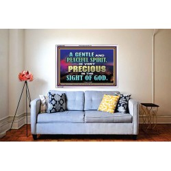 GENTLE AND PEACEFUL SPIRIT VERY PRECIOUS IN GOD SIGHT  Bible Verses to Encourage  Acrylic Frame  GWABIDE10496  "24X16"