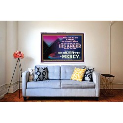 THE LORD DELIGHTETH IN MERCY  Contemporary Christian Wall Art Acrylic Frame  GWABIDE10564  "24X16"