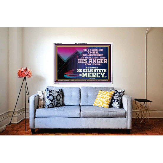 THE LORD DELIGHTETH IN MERCY  Contemporary Christian Wall Art Acrylic Frame  GWABIDE10564  