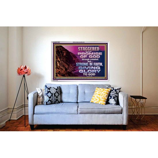 STAGGERED NOT AT THE PROMISE OF GOD  Custom Wall Art  GWABIDE10599  