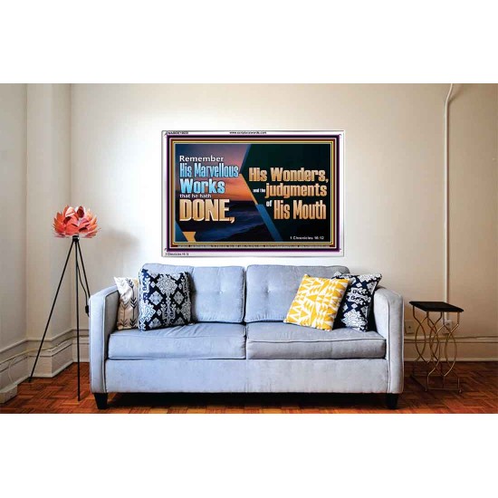 REMEMBER HIS WONDERS AND THE JUDGMENTS OF HIS MOUTH  Church Acrylic Frame  GWABIDE10659  