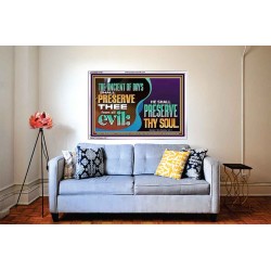 THE ANCIENT OF DAYS SHALL PRESERVE THEE FROM ALL EVIL  Scriptures Wall Art  GWABIDE10729  "24X16"