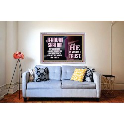 JEHOVAH SHALOM OUR GOODNESS FORTRESS HIGH TOWER DELIVERER AND SHIELD  Encouraging Bible Verse Acrylic Frame  GWABIDE10749  "24X16"