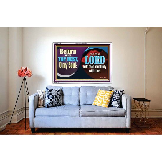 THE LORD HATH DEALT BOUNTIFULLY WITH THEE  Contemporary Christian Art Acrylic Frame  GWABIDE10792  