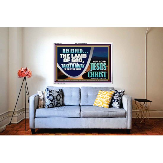 THE LAMB OF GOD THAT TAKETH AWAY THE SIN OF THE WORLD  Unique Power Bible Acrylic Frame  GWABIDE12037  