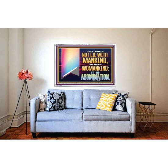 THOU SHALT NOT LIE WITH MANKIND AS WITH WOMANKIND IT IS ABOMINATION  Bible Verse for Home Acrylic Frame  GWABIDE12169  