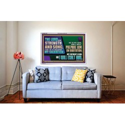 THE LORD IS MY STRENGTH AND SONG AND I WILL EXALT HIM  Children Room Wall Acrylic Frame  GWABIDE12357  "24X16"