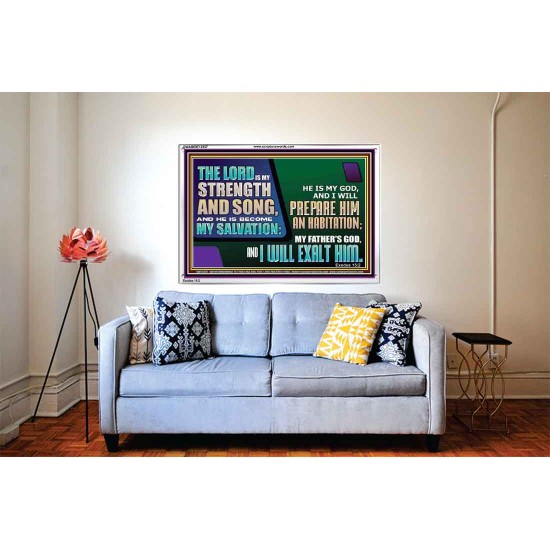 THE LORD IS MY STRENGTH AND SONG AND I WILL EXALT HIM  Children Room Wall Acrylic Frame  GWABIDE12357  