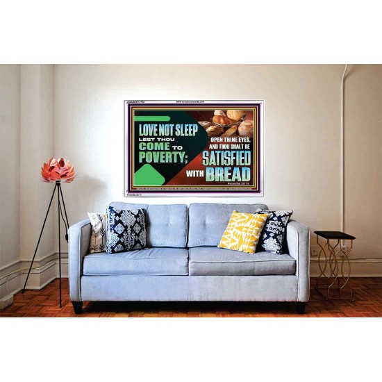 LOVE NOT SLEEP LEST THOU COME TO POVERTY  Bible Verse Art Acrylic Frame  GWABIDE12724  