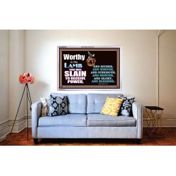 LAMB OF GOD GIVES STRENGTH AND BLESSING  Sanctuary Wall Acrylic Frame  GWABIDE9554c  "24X16"