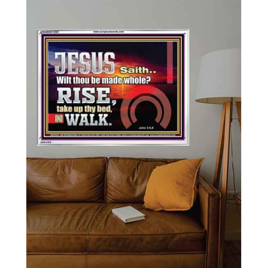 BE MADE WHOLE IN THE MIGHTY NAME OF JESUS CHRIST  Sanctuary Wall Picture  GWABIDE10361  